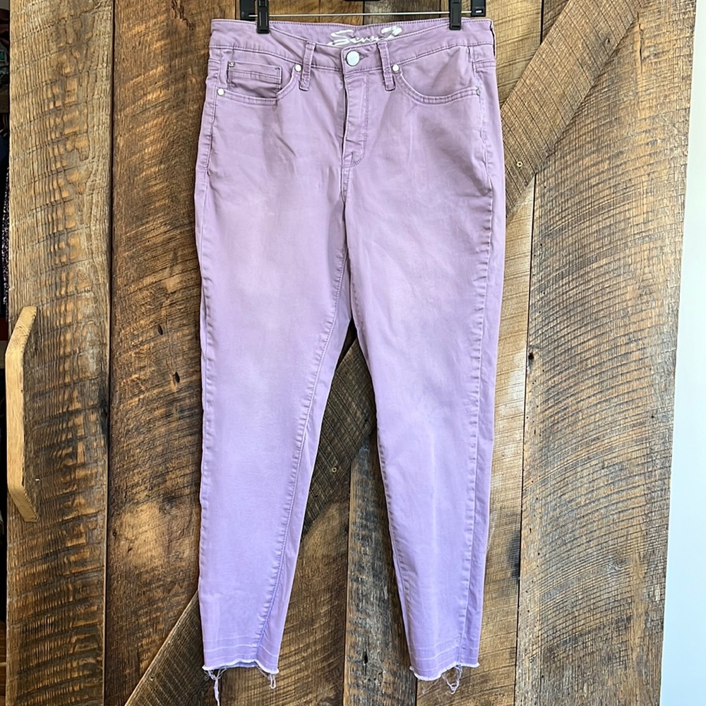 Seven 7 Jeans Mid Rise Ankle Skinny Lilac Purple Denim Pants